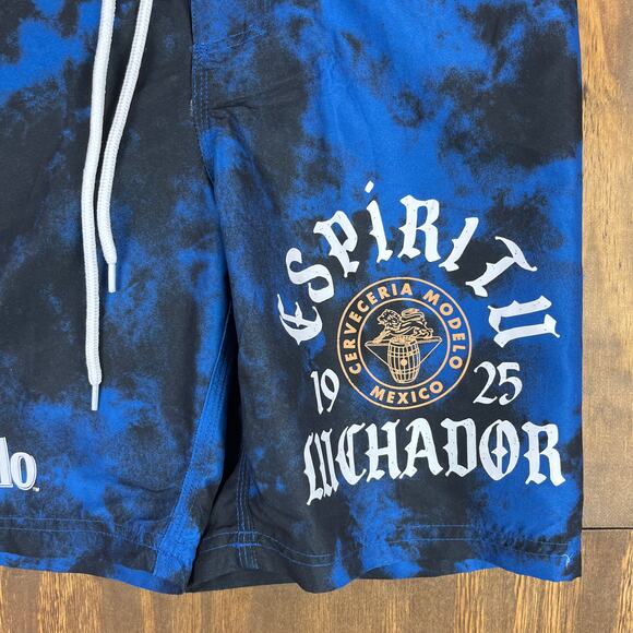 Modelo Mens Shorts Blue Elastic Board Especial Espiritu Luchador Swim Surf Small - Picture 5 of 12